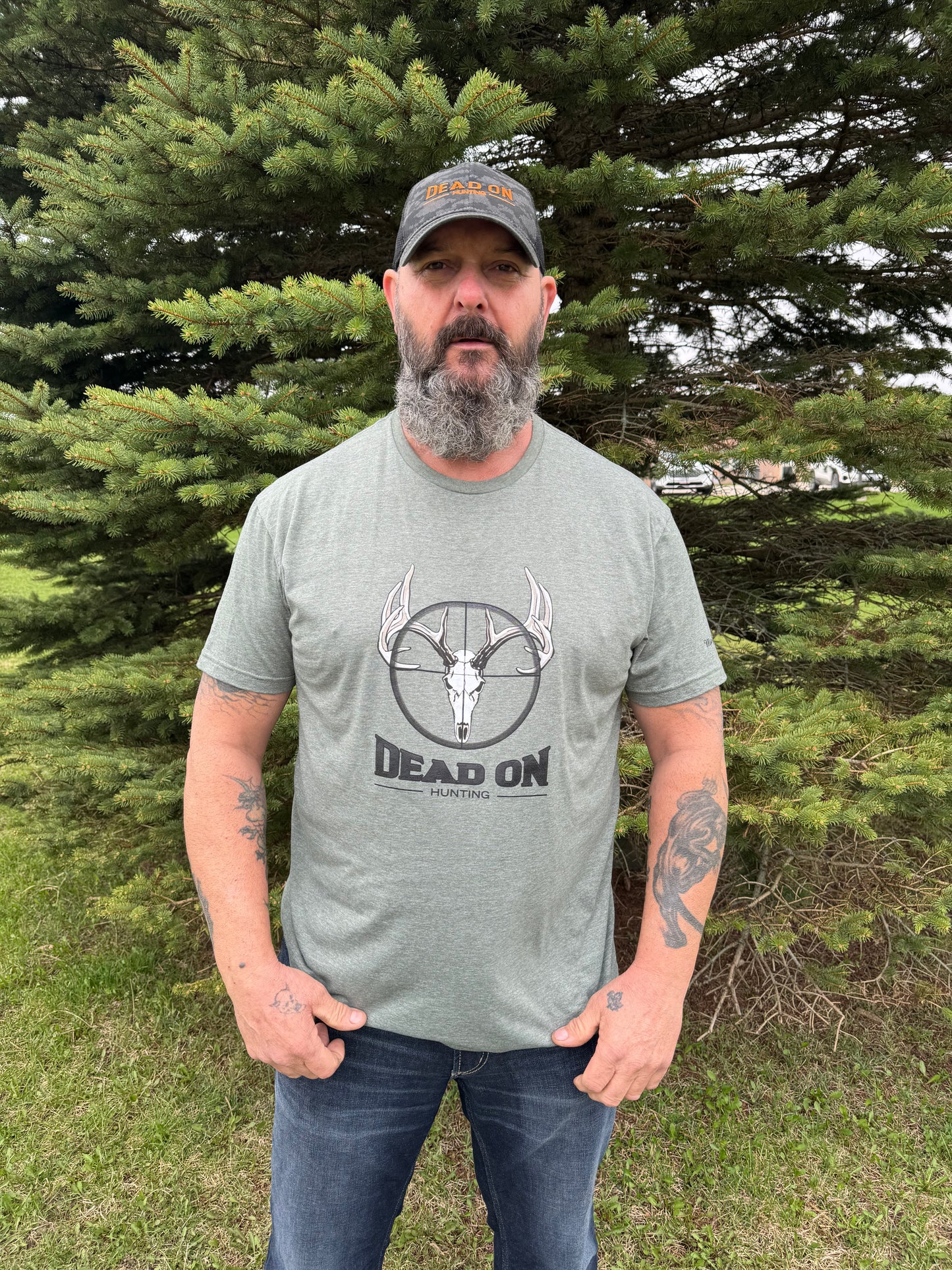 Dead On Hunting T-Shirt - Gray/Heather Military