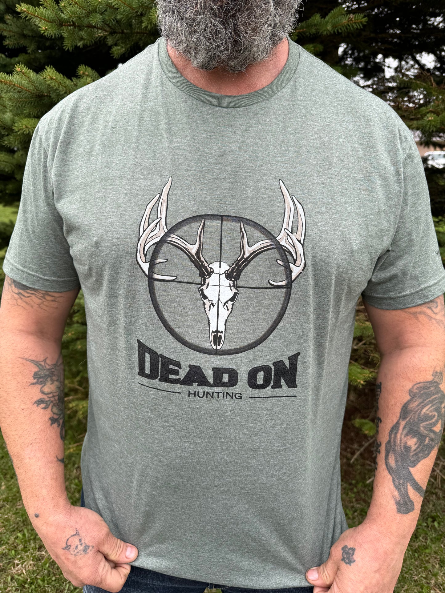 Dead On Hunting T-Shirt - Gray/Heather Military