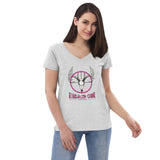 Dead On Women’s V-neck T-shirt (Pink Camo)