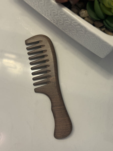 Wooden Salon Anti-Static Wide Tooth Comb