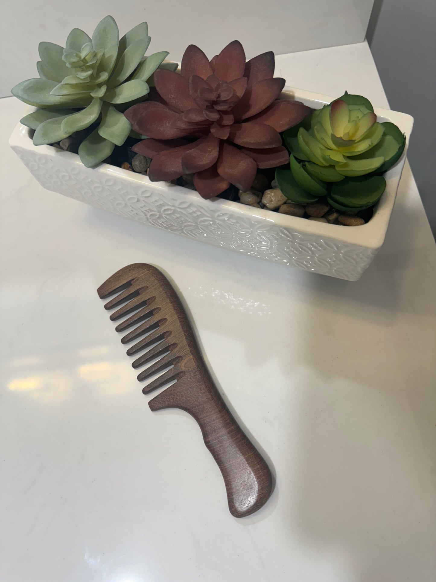 Wooden Salon Anti-Static Wide Tooth Comb