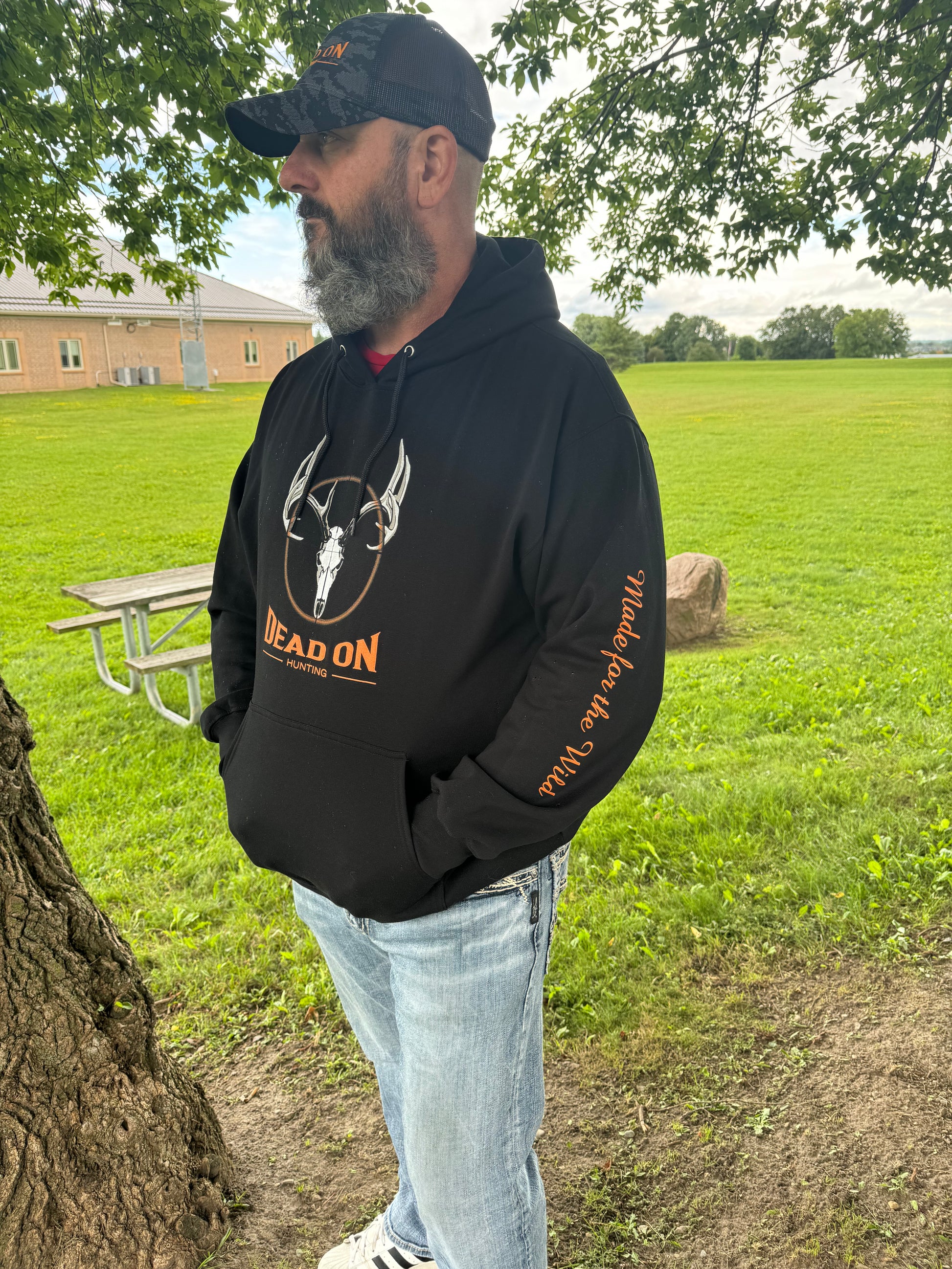 Dead On Hunting Black Hoodie - side view